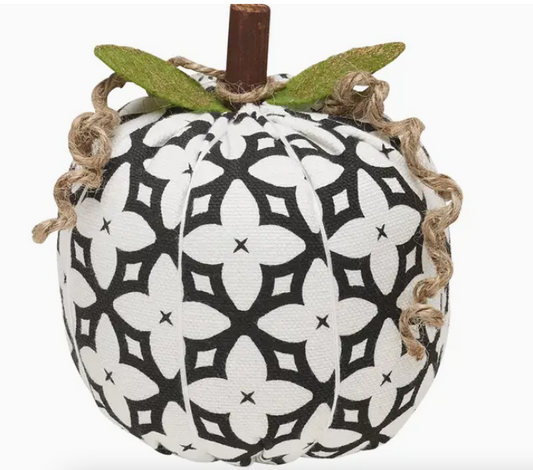 Black and white fabric pumpkin