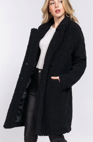 Double Breasted Faux Fur Teddy Coat