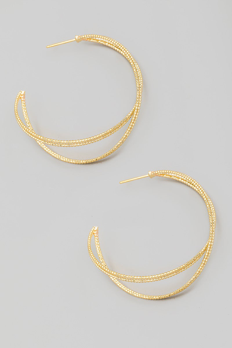 Textured metallic hoop earrings