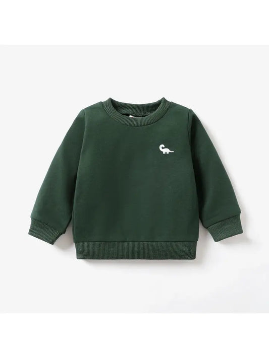 Baby Animal Pattern Dinosaur Embroidery Long Sleeves Sweater