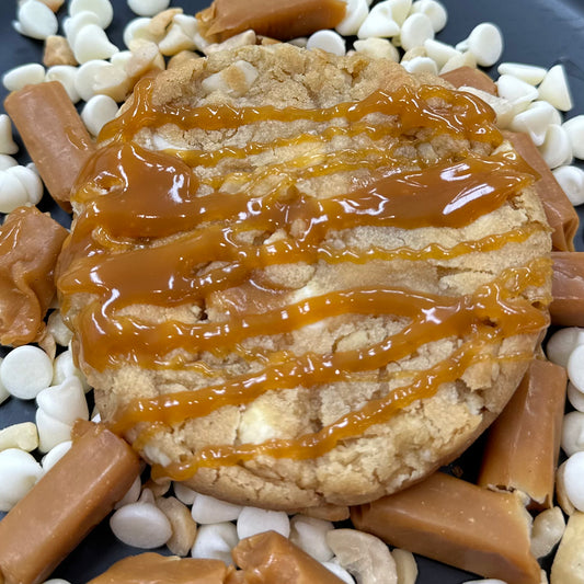 Caramel White Chocolate Macadamia Nut Cookies