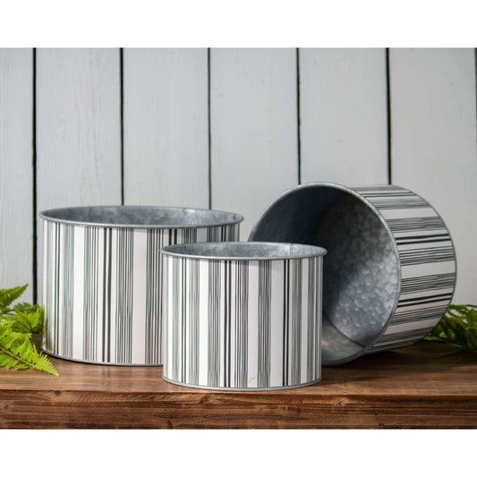 Ticking Stripe Planters