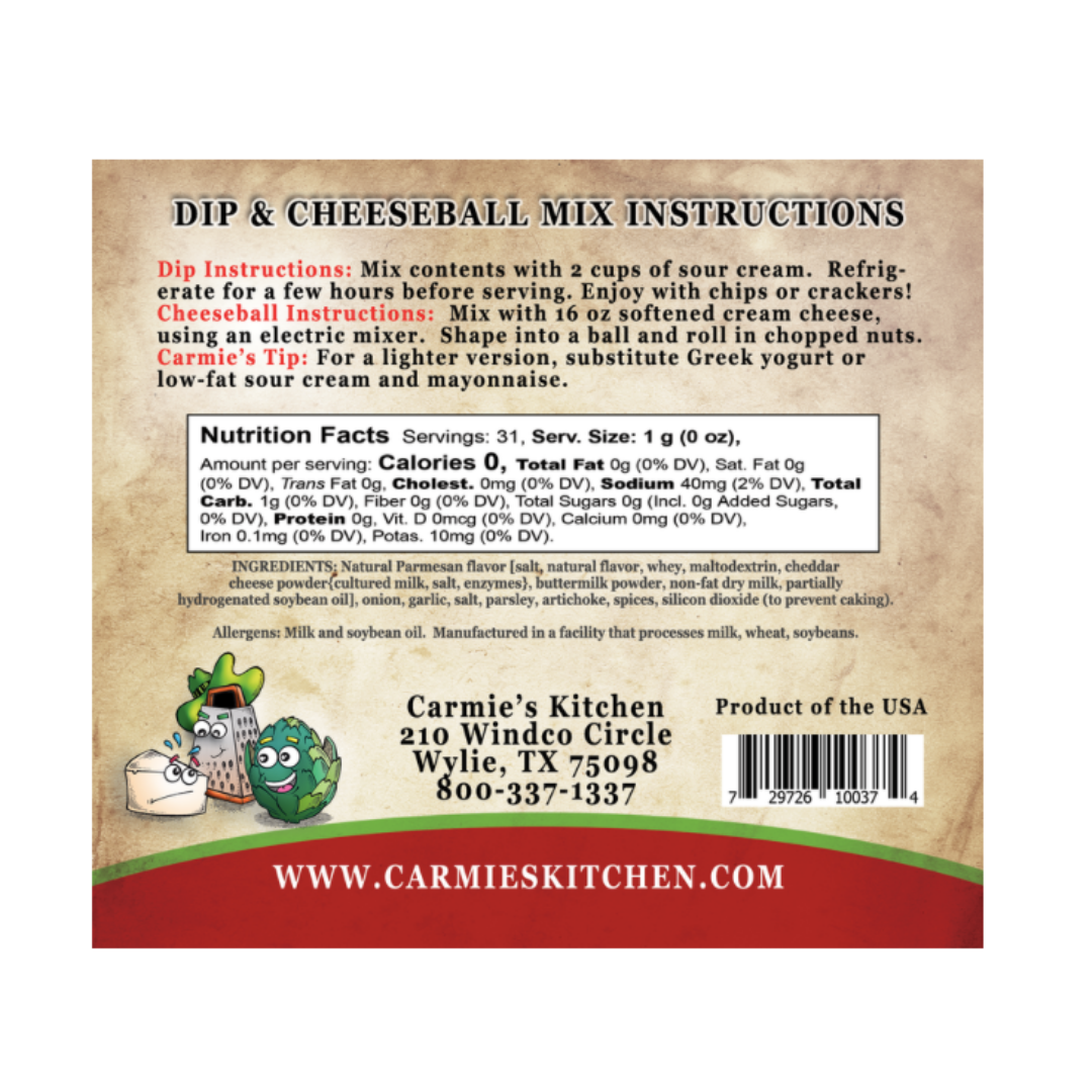 Carmie's Dip and Cheeseball Mixes