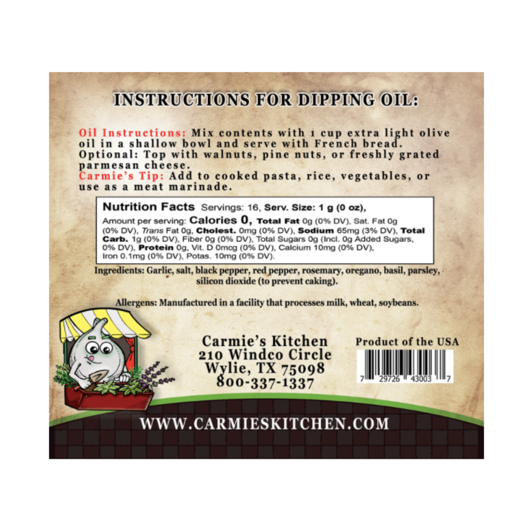 Carmie's Dipping Oil Mixes