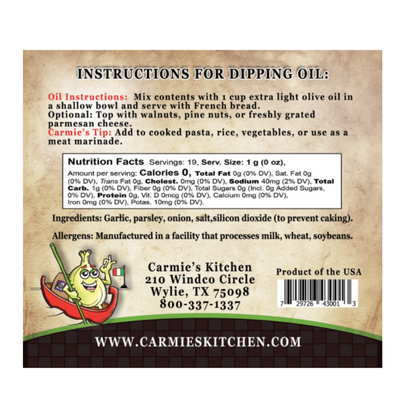 Carmie's Dipping Oil Mixes